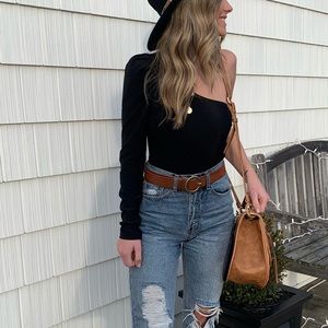 Black off the shoulder bodysuit!